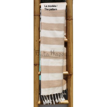 Fouta Towel Tweed weaving Ecru & Green