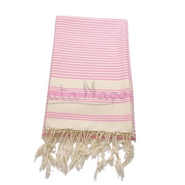Fouta towel striped Ziwane Pink