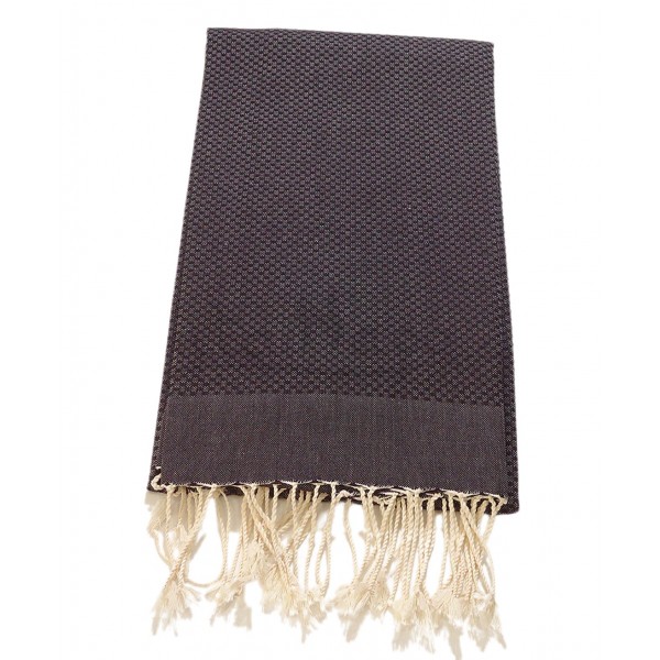 Fouta Nid d'abeille Noir