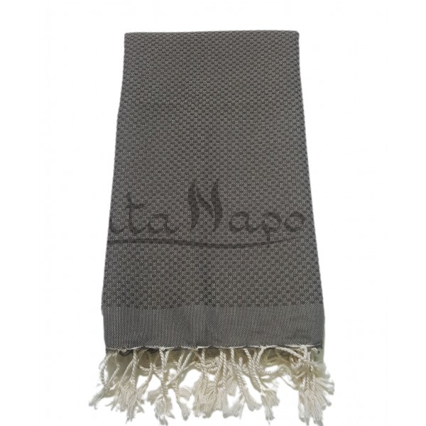 Fouta Nid d'abeille Taupe foncé