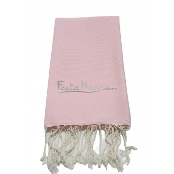 Fouta Nid d'abeille Rose