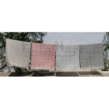 The Fouta towel Lily Flower Jacquard weaving Lilac