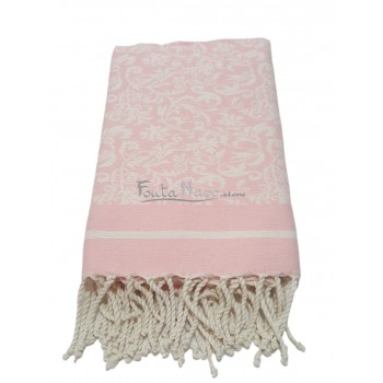 The Fouta towel Lily Flower Jacquard weaving Pink