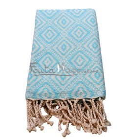 Fouta Jacquard Kilim Bleu acqua