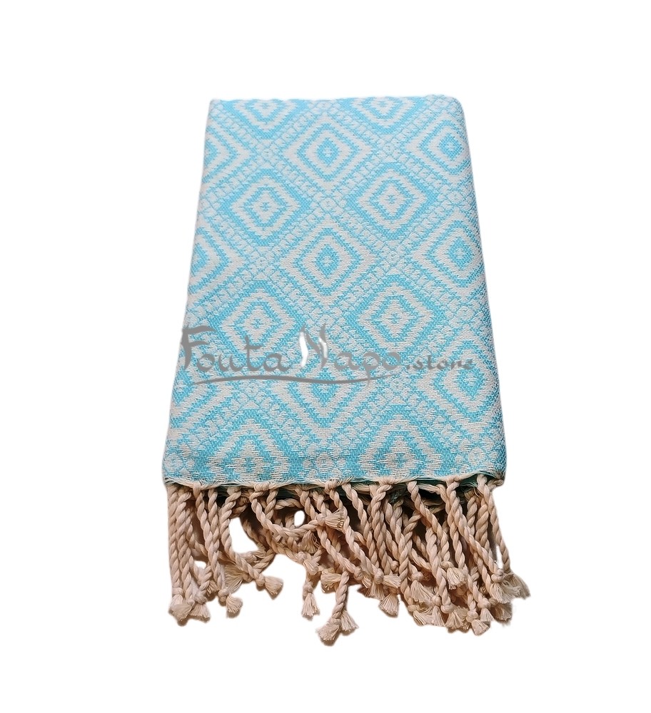 Fouta Jacquard Kilim Bleu acqua