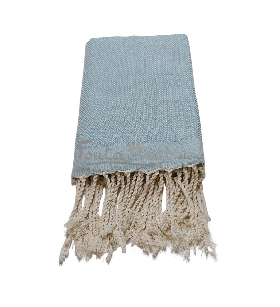 Fouta towel Chevron Zig Zag Sky