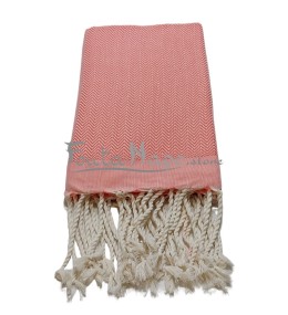 Fouta Chevron Zig Zag Corail