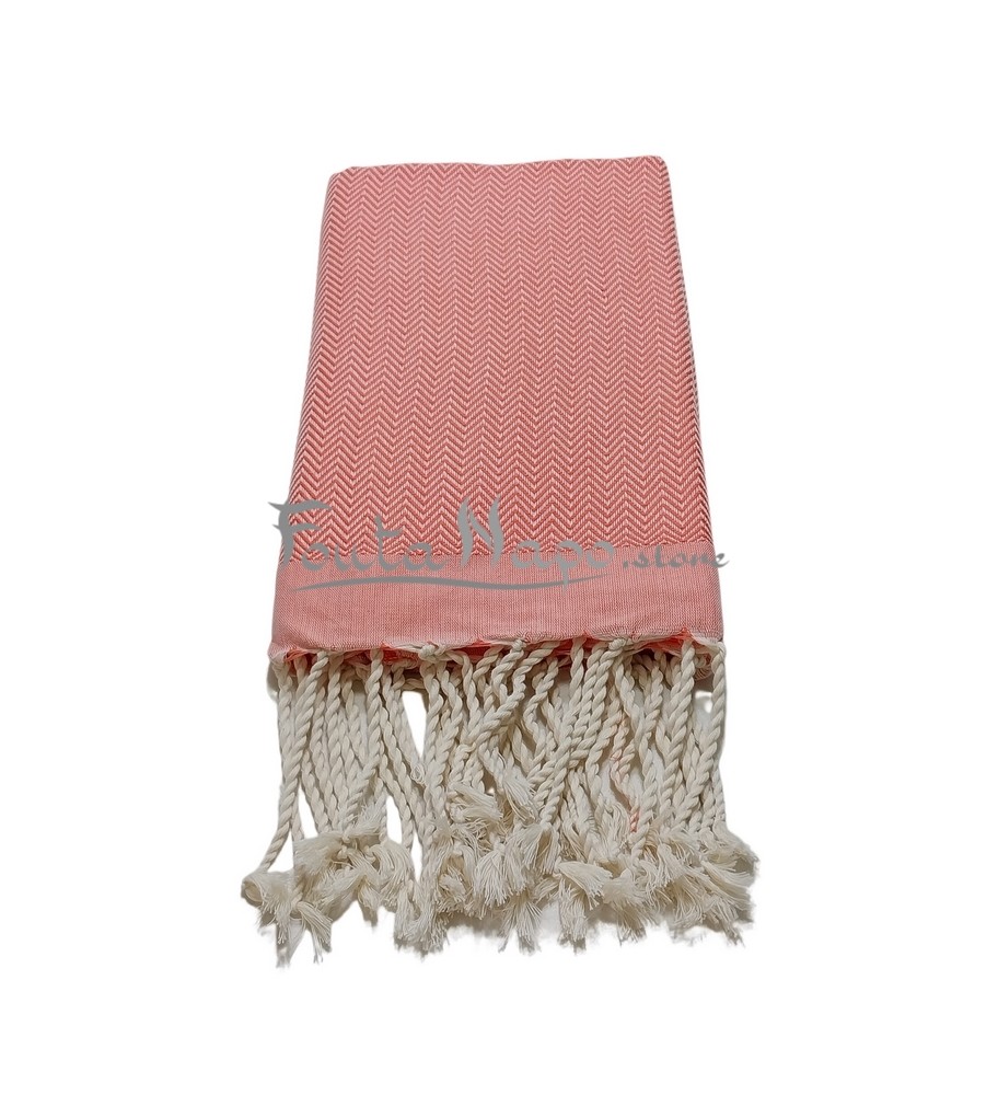 Fouta Chevron Zig Zag Corail