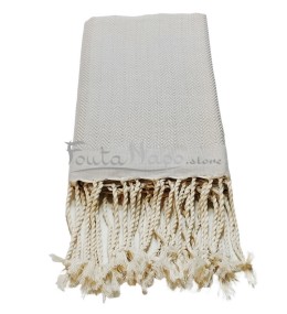 Fouta Chevron Zig Zag Beige