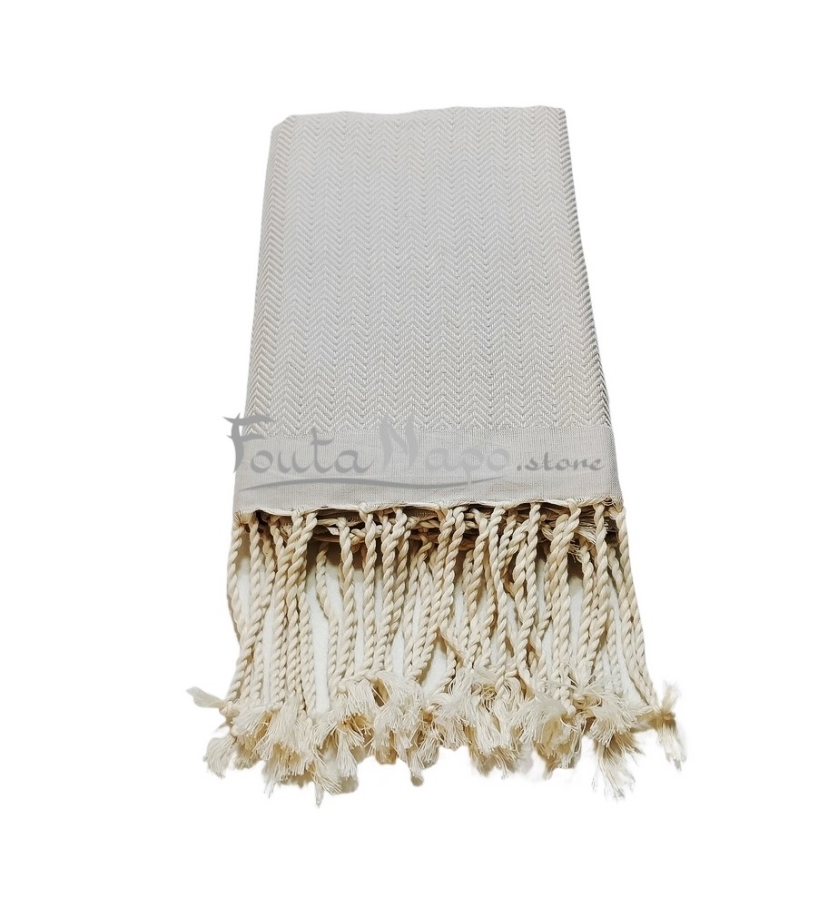 Fouta towel Chevron Zig Zag Beige