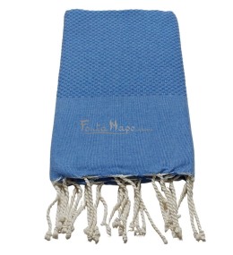 Fouta Nid d'abeille Bleuet