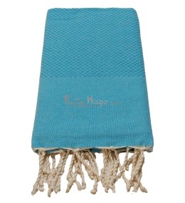 Fouta Nid d'abeille Cyan