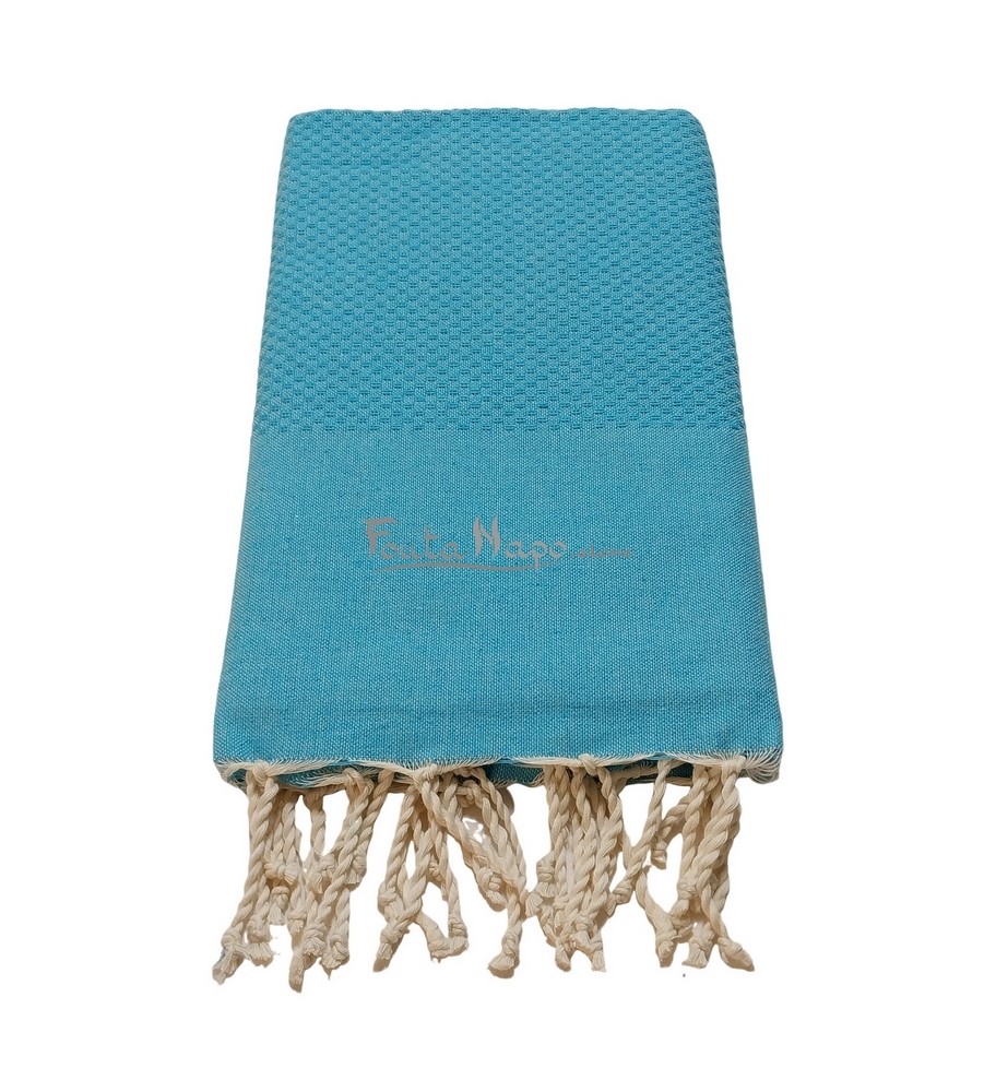 Fouta Nid d'abeille Cyan