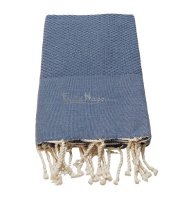 Fouta Nid d'abeille Denim