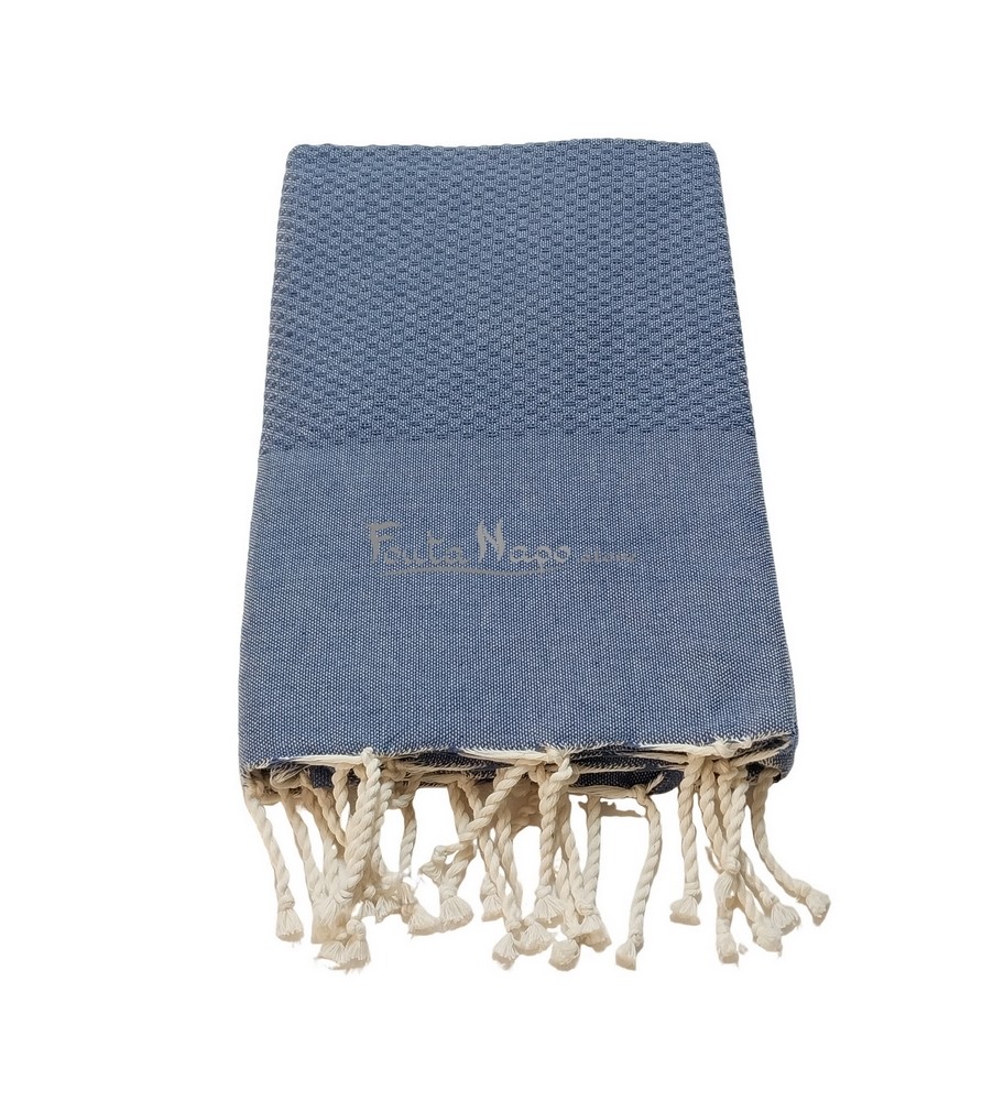 Fouta Nid d'abeille Denim