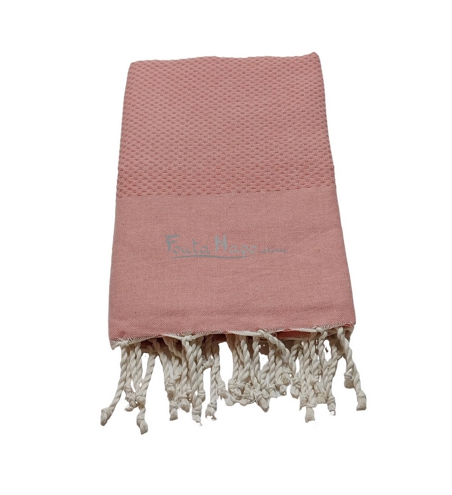 Fouta Nid d'abeille Incarnadin