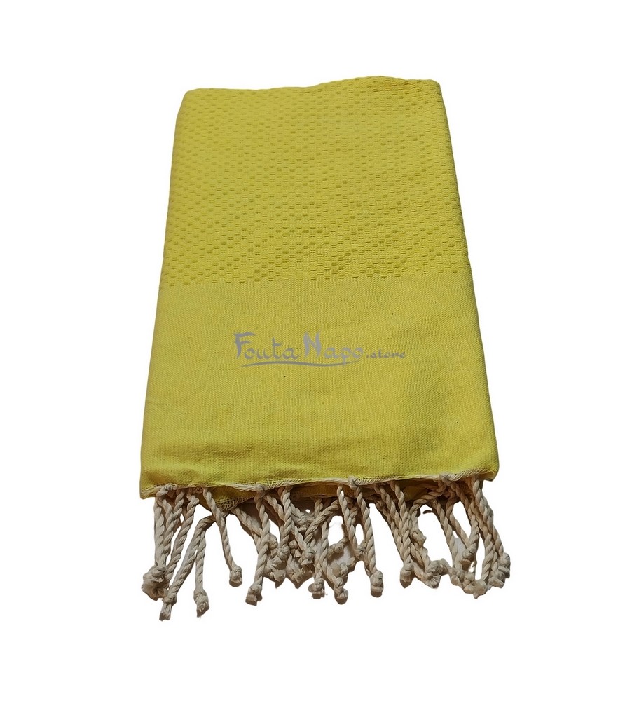 Fouta Nid d'abeille Jaune