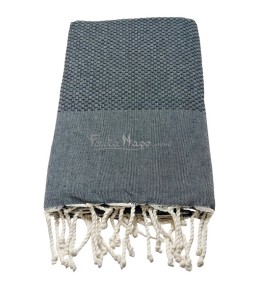 Fouta Nid d'abeille Noir