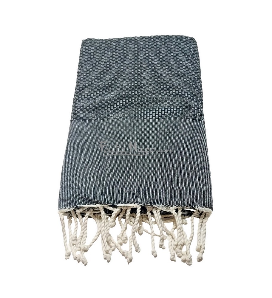 Fouta Nid d'abeille Noir