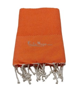 Fouta Nid d'abeille Orange mangue