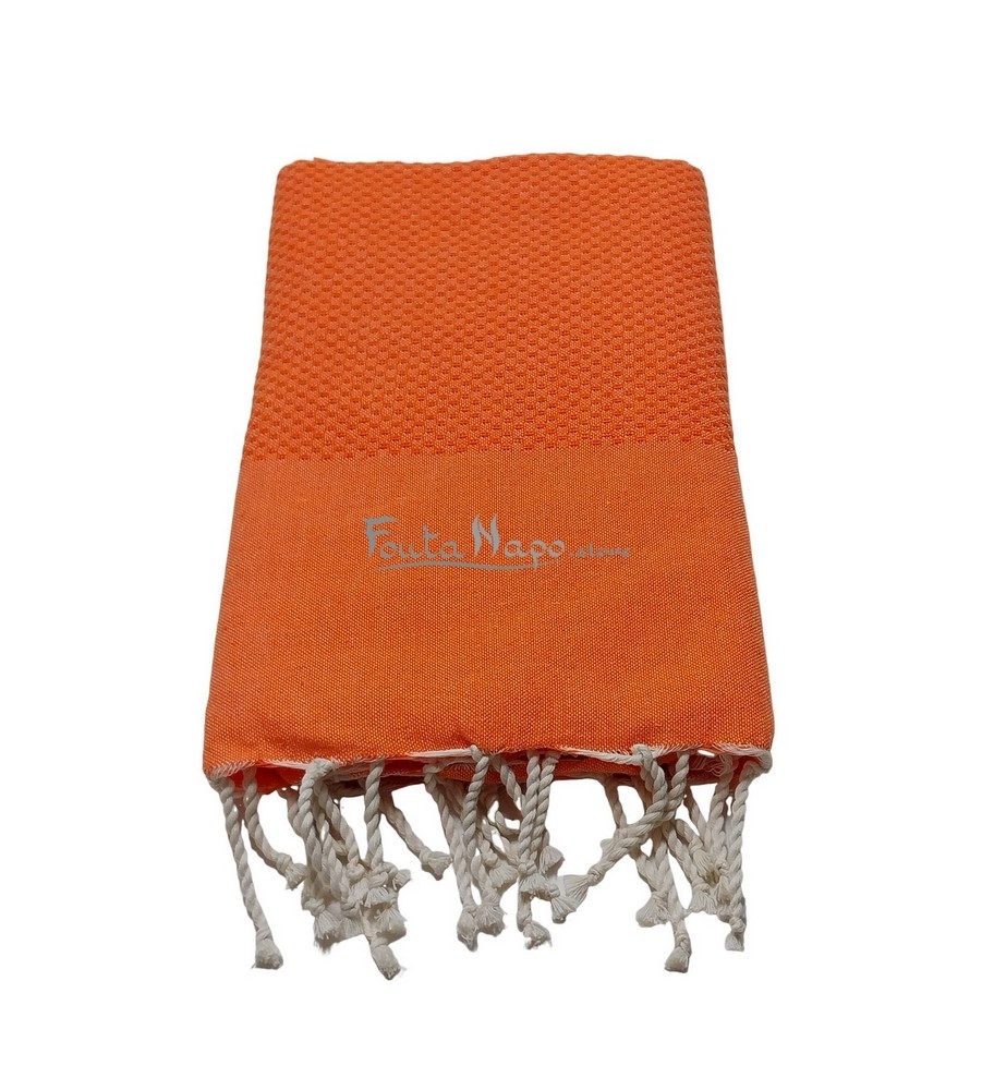 Fouta Nid d'abeille Orange mangue