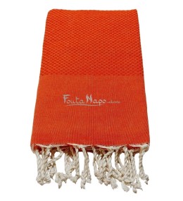 Fouta Nid d'abeille Orange passion