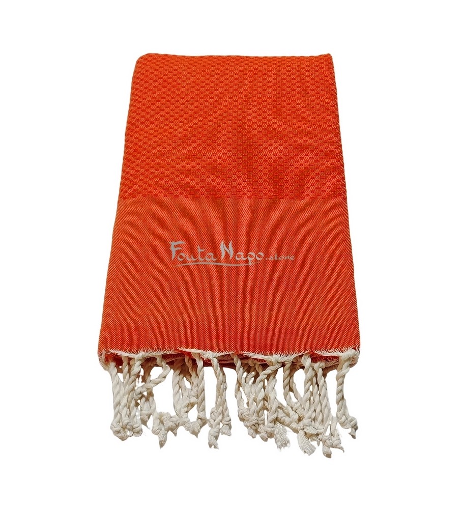 Fouta Nid d'abeille Orange passion