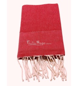 Fouta Nid d'abeille Rouge