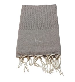 Fouta Nid d'abeille Taupe foncé