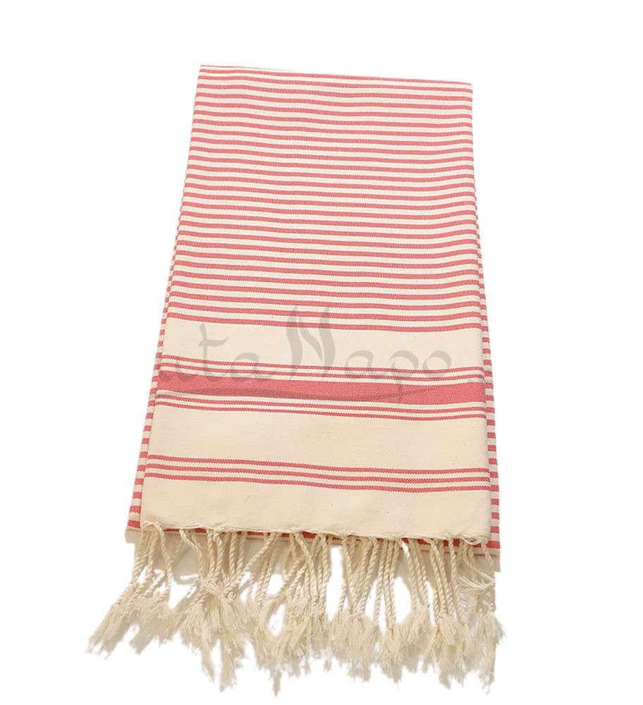 Fouta à rayures Ziwane Rose
