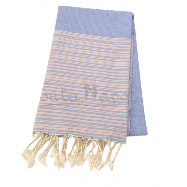 Fouta towel Honeycomb Striped Blue & Pink