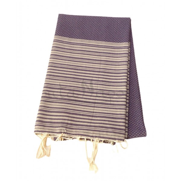 Fouta towel Honeycomb Striped Navy & Grey