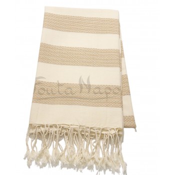 Fouta Towel Tweed weaving Ecru & Beige