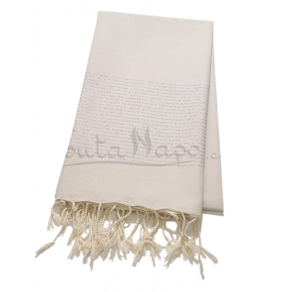 Fouta Lurex Blanc & Argent
