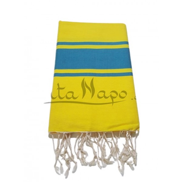 Fouta Hammamet bi-couleurs Jaune & Emeraude